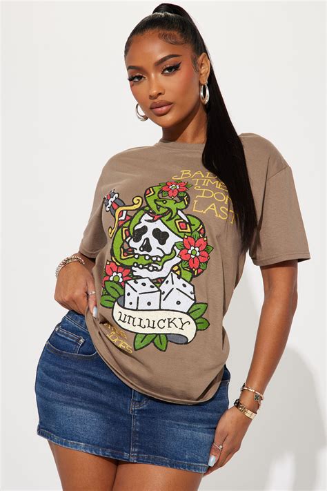 Bad Times Don T Last Graphic Tee Mocha Fashion Nova Screens Tops And Bottoms Fashion Nova