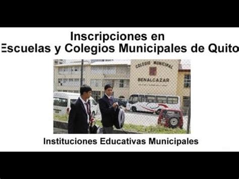 Quito Inscripciones en escuelas y colegios Municipales en línea gratis