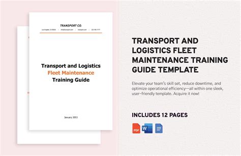 Transport And Logistics Fleet Maintenance Training Guide Template In