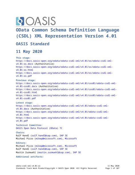 DOCX OData Common Schema Definition Language CSDL XML Docs Oasis