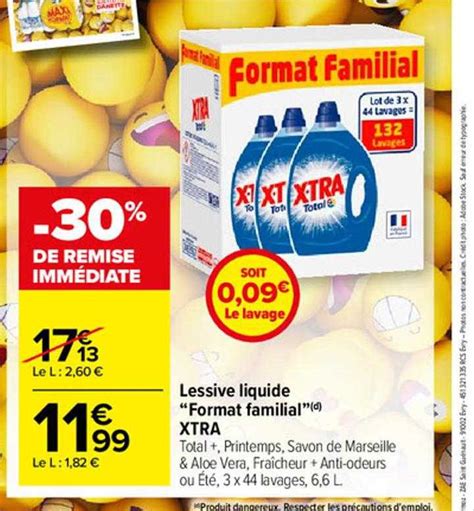 Promo Lessive Liquide Format Familial Xtra Chez Carrefour