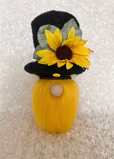 Flower Gnome Sunflower Gnome Sunflower Decor Gnome Spring Etsy