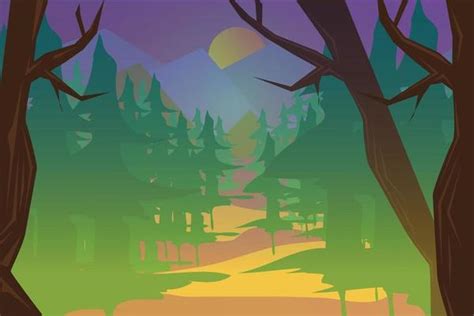 2d Forest Background Vector Art, Icons, and Graphics for Free Download