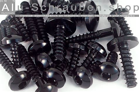 Alu Blechschrauben Linsenkopf Schwarz ST4 8 DIN 7981