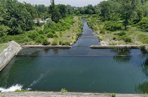 A Picturesque Sight Of The Pancharevo Reservoir Spillway Showcasing Its