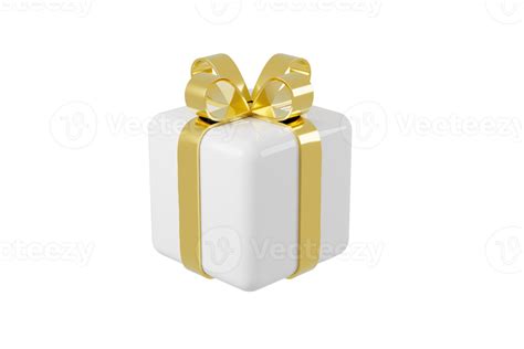 Christmas White Gift Box With Gold Ribbons PNG 10793882 PNG