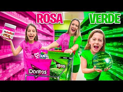 24 HORAS COMENDO TUDO ROSA VS VERDE NO SHOPPING YouTube