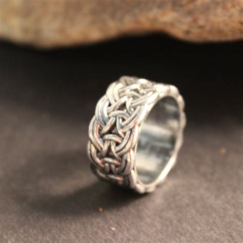 Mens Viking Ring Silver Viking Band Ring Norse Ring Celtic Rings