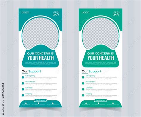 Vector Healthcare And Medical Care Roll Up Stand Banner Design X Roll