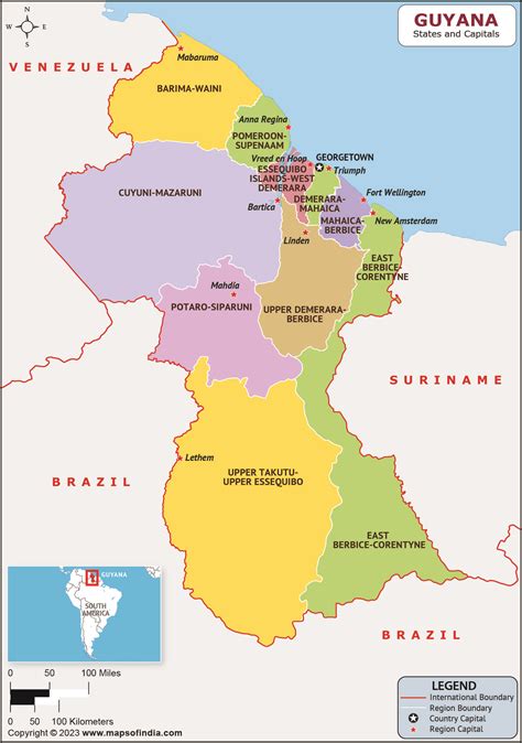 Guyana Regions And Capitals List And Map List Of Regions And Capitals