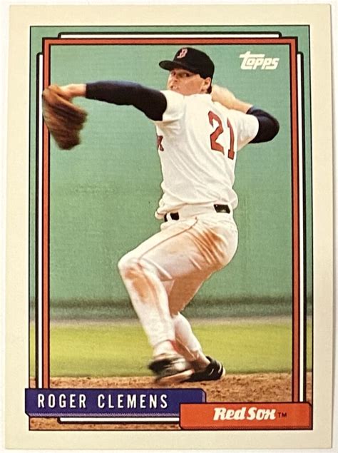 Roger Clemens 1992 Topps Boston Red Sox Baseball Card Kbk Sports