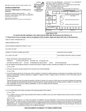 Fillable Online Assessor Lacounty 09 05 15 ASSR 139 REV Assessor