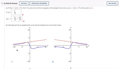 Solved A If F X 7x 3 X2 Find F′ 2 And Use It To Find