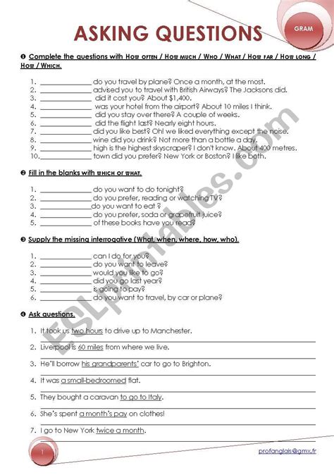 Asking Questions Esl Worksheet By Pipof