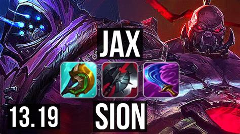 Jax Vs Sion Top Winrate Euw Master Youtube