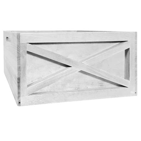 White Wood Crate At Home Wood Crates Crates Wooden Crate