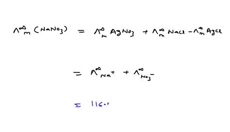 Solved The Molar Conductance At Infinite Dilution Of Agno Agcl And