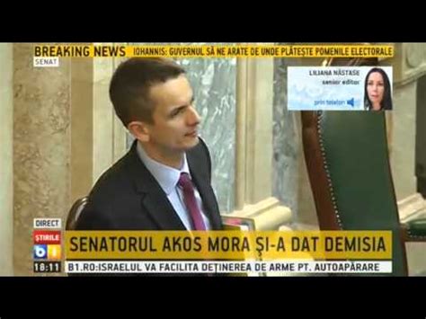 Akos Mora A Demisionat Cu Scandal Din Senat YouTube