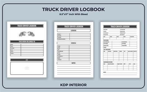 Truck Driver Log book Template 24805605 Vector Art at Vecteezy