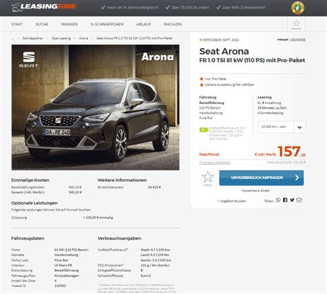 Seat Arona im Leasing für 132 Euro im Monat netto ntv Autoleasing