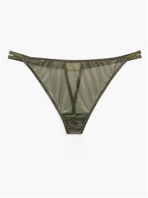 Going Platinum Mesh G String Panty In Green SAVAGE X FENTY