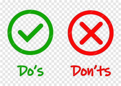 Делайте и не делайте галочки, отметьте контрольный список dos и don'ts ...
