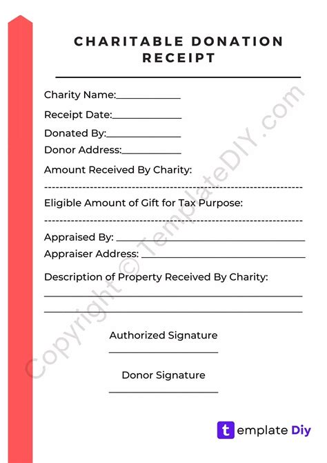 The Donation Receipt For Charity Donations