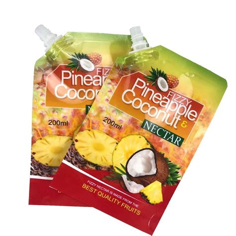 Coconut Liquid Beverage Custom Drinks Juice Packing Stand Up Pouch