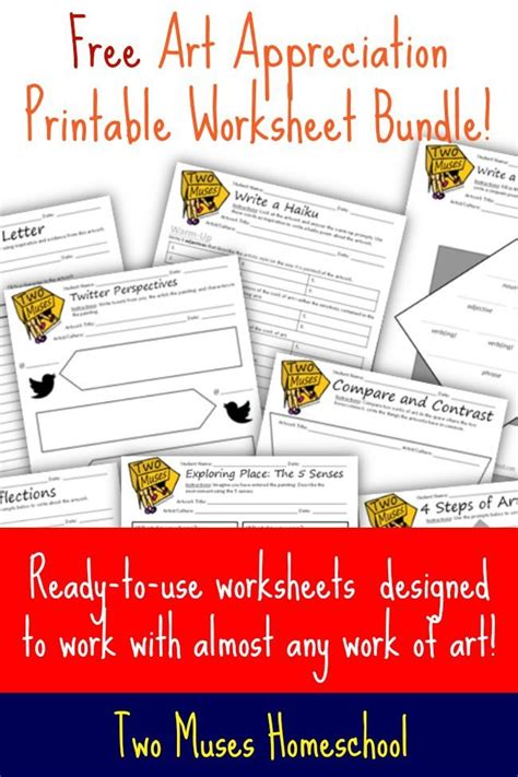 Free Art Appreciation Printable Worksheet Bundle Appreciation