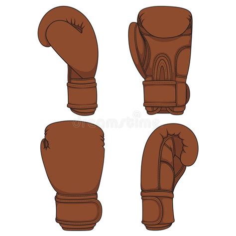 Sistema De Ejemplos Con Los Guantes De Boxeo Azules Objetos Coloridos