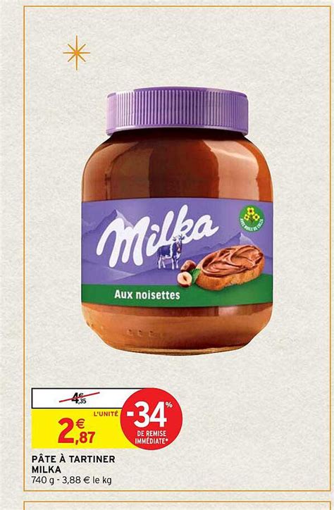 Promo P Te Tartiner Milka De Remise Imm Diate Chez Intermarch