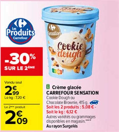 Offre Crème Glacée Carrefour Sensation chez Carrefour