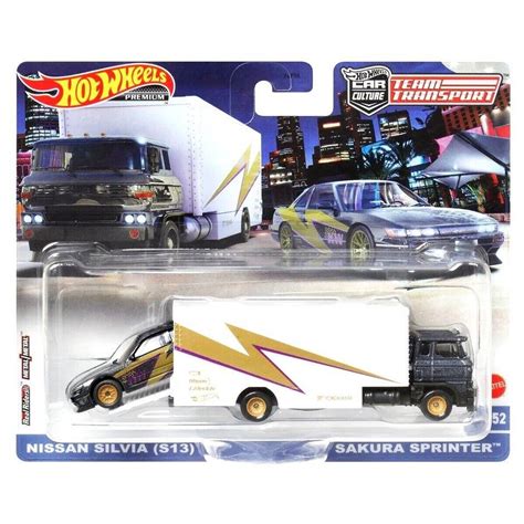 Hot Wheels Premium Team Transport Nissan Silvia S13 And Sakura Sprinter Car Culture Hobbies