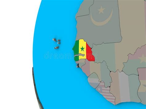 Senegal Con La Bandera En El Globo D Stock De Ilustraci N