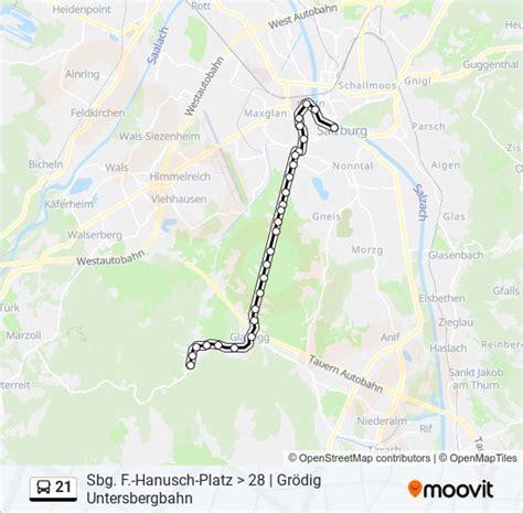 21 Route Schedules Stops Maps Sbg F Hanusch Platz 28 Grödig