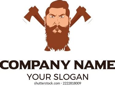 axeman logo design company stock vector royalty