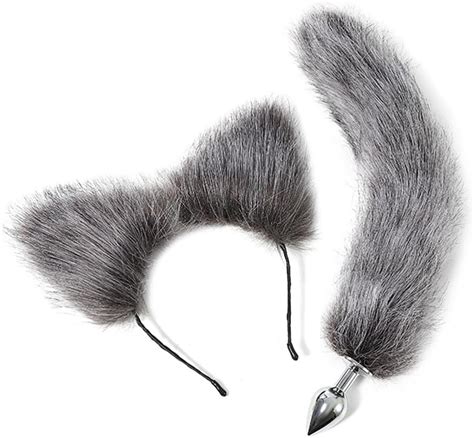 Amazon Butt Plug Fox Tail Silver Blue Pcs Set Sex Fox Tail Anales