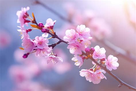 Linda Flor De Cerejeira Japonesa Sakura Foto Premium