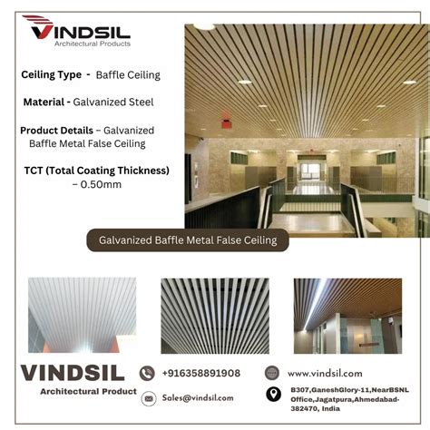 GI Vindsil Galvanised Baffle Metal False Ceiling 25mm 50mm At Rs 180 Sq