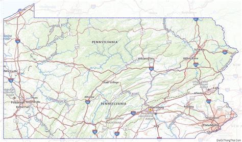 Topographic map of Pennsylvania v2 Us State Map, U.s. States ...