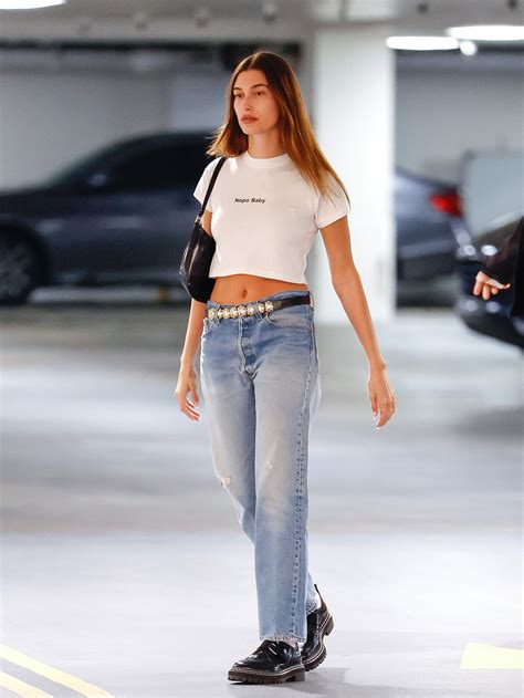 Hailey Bieber Weighed In On Nepo Baby Discourse With Statement Crop Top