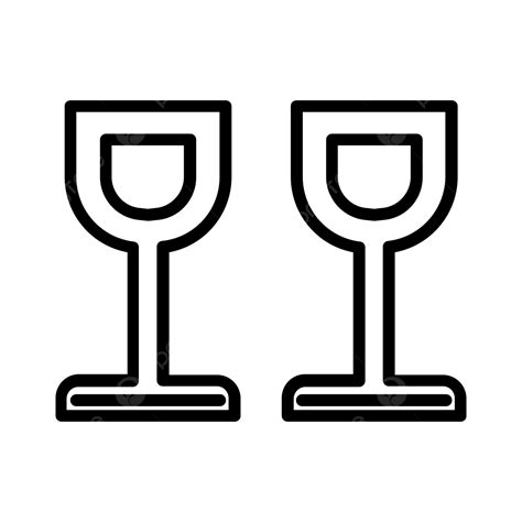 Wine Glass Line Icon Cheers Glass Wine Png And Vector With