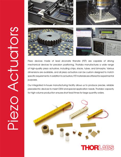 Piezo Devices Made Of Lead Zirconate Titanate PZT Are Capable Of