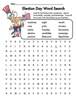 Election Day Ballot Word Search Writing Prompts By LaMonica S