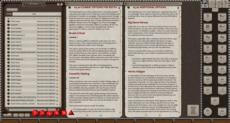 Fifth Edition Options Recovery Dice Options For Fantasy Grounds