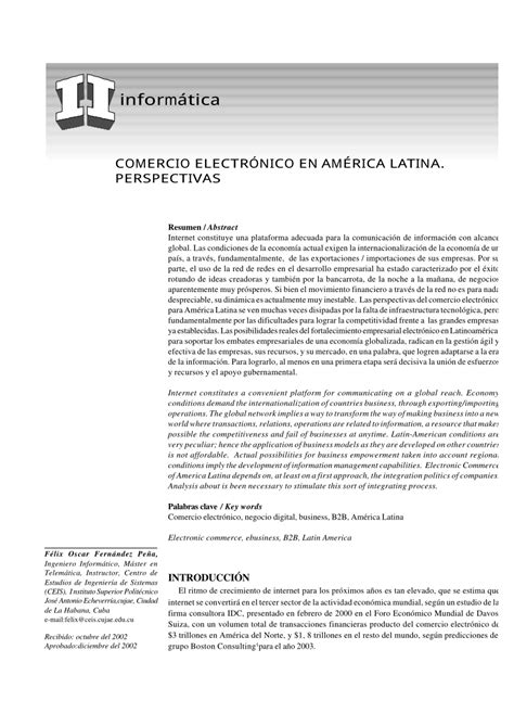 PDF COMERCIO ELECTRÓNICO EN AMÉRICA LATINA PERSPECTIVAS