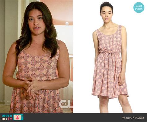 Wornontv Janes Coral Printed Dress On Jane The Virgin Gina Rodriguez Clothes And Wardrobe