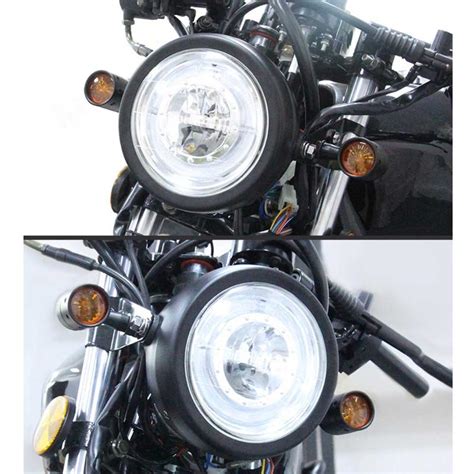 Evrensel Led Motosiklet Far Hi Lo Beam Angel Eye Far Motosiklet