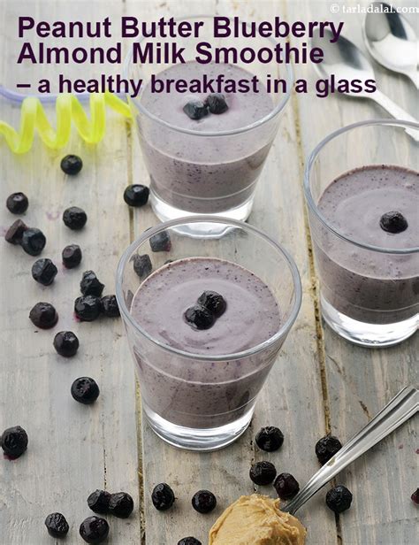 Peanut Butter Blueberry Almond Milk Smoothie Recipe Blueberry Peanut