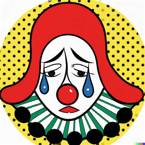 Cara De Un Payaso Llorando Muy Triste Stock De Ilustración